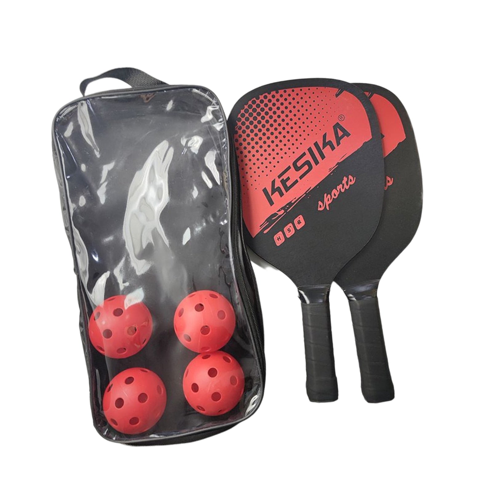 Pickleball Paddles Set Rackets Wood with 4 Balls Carry Bag - Pickleball Puns