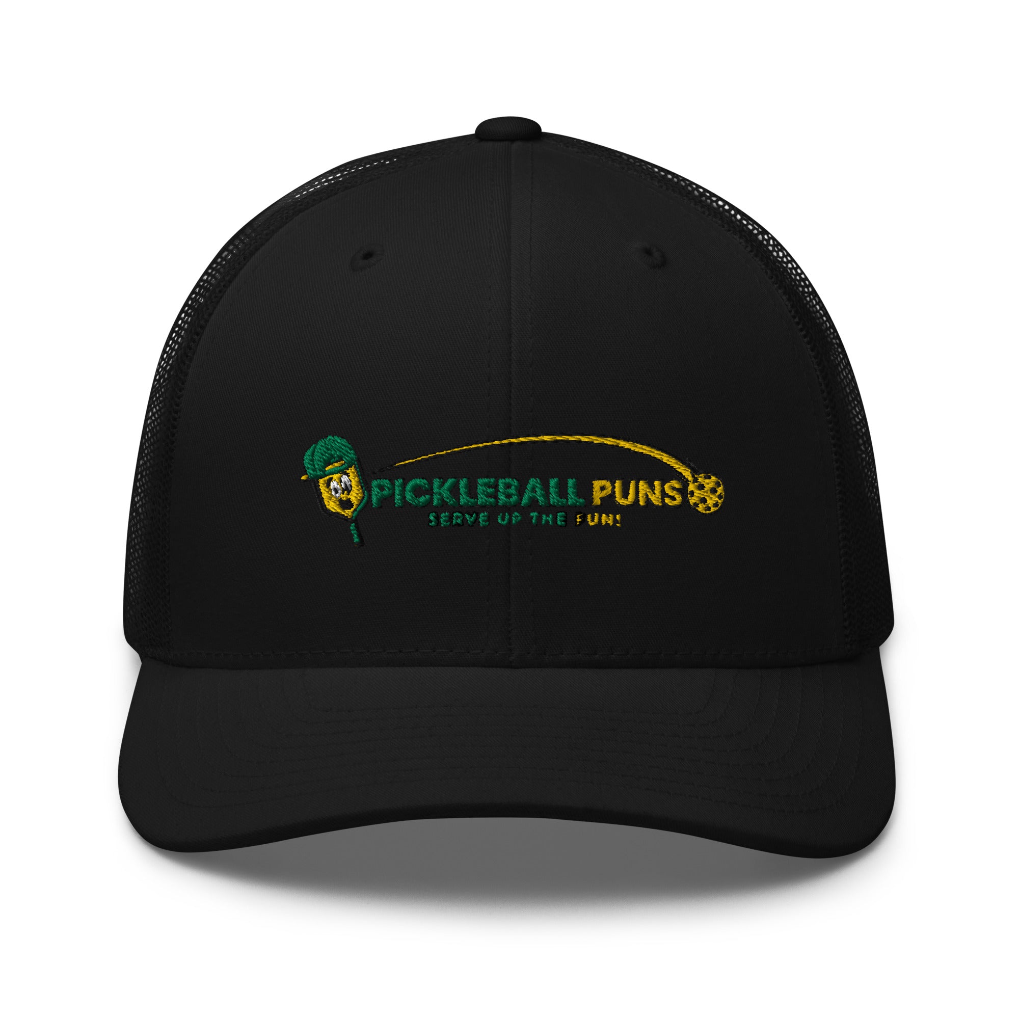 Pickleball Puns Logo - Performance Cap - Mesh Back - Pickleball Puns