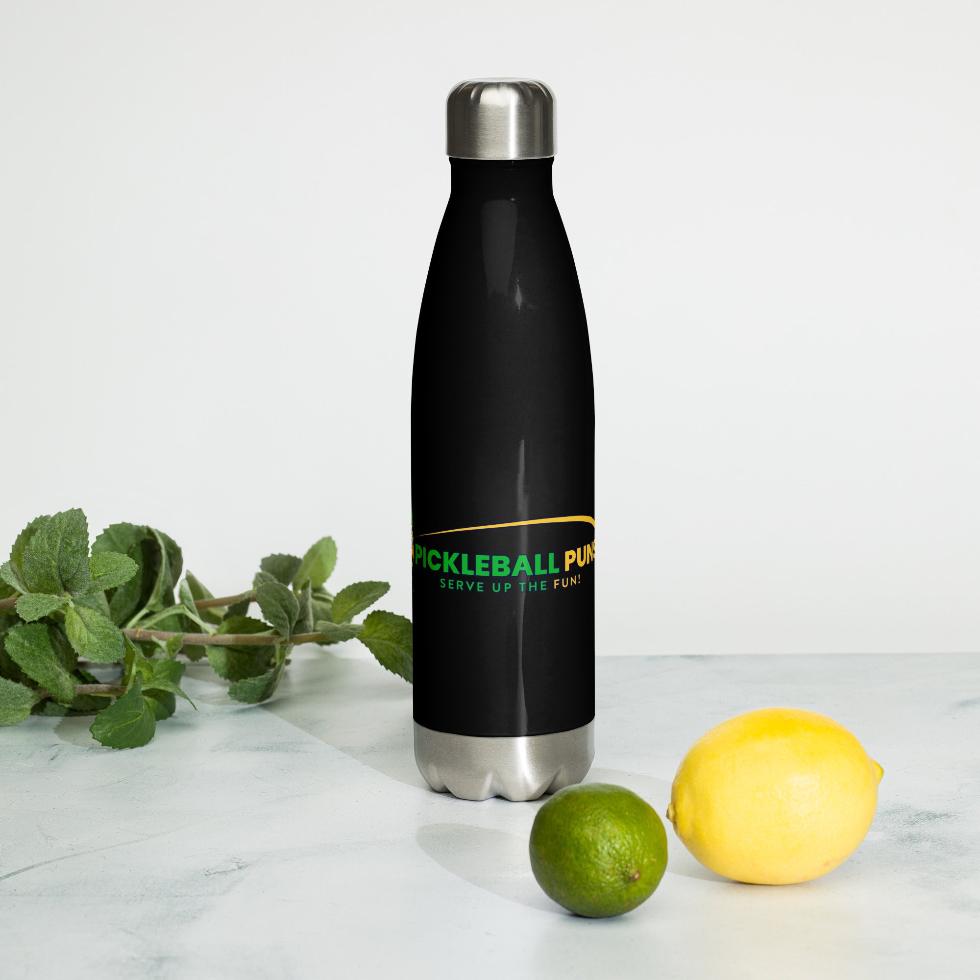 Stainless Steel Water Bottle - Pickleball Puns