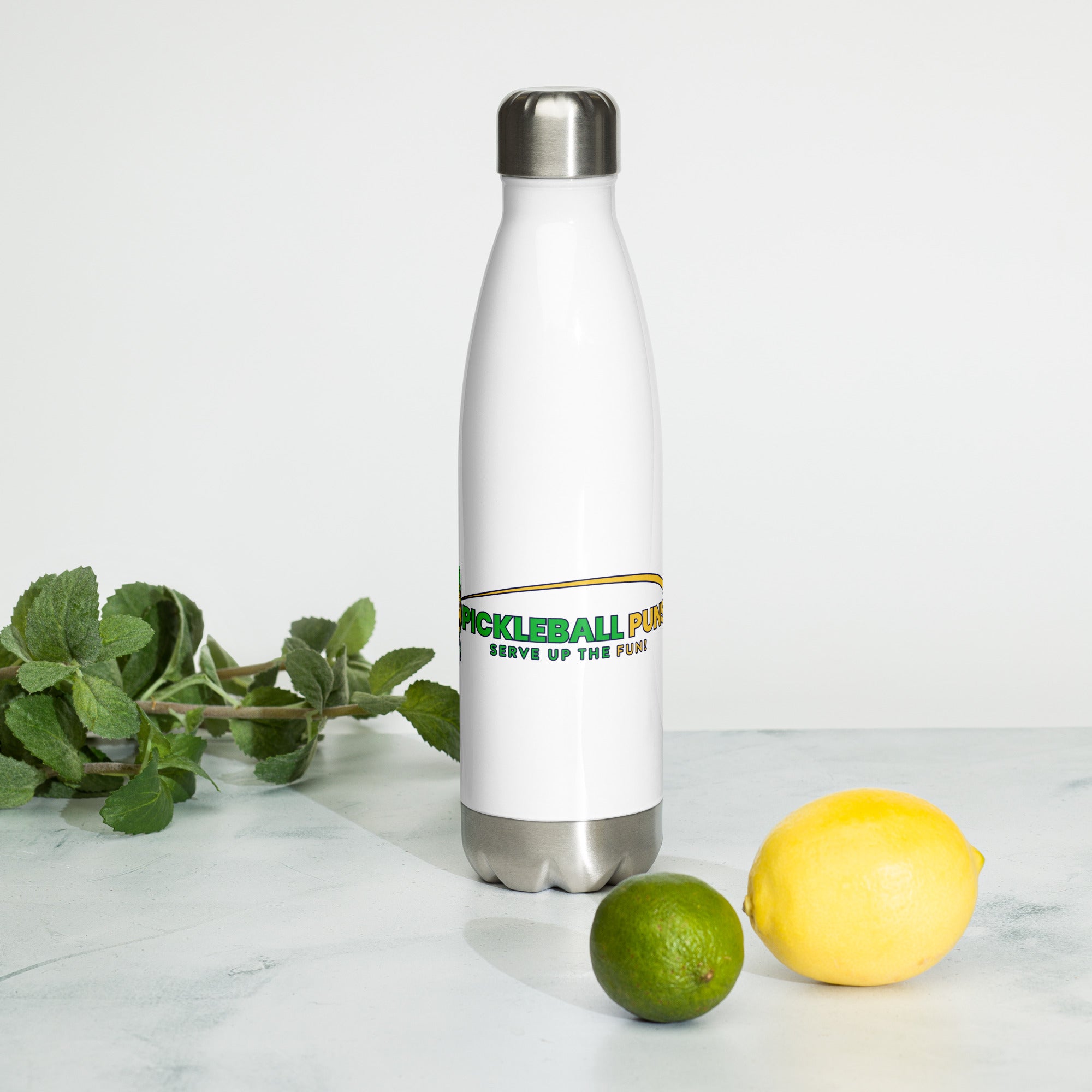 Stainless Steel Water Bottle - Pickleball Puns