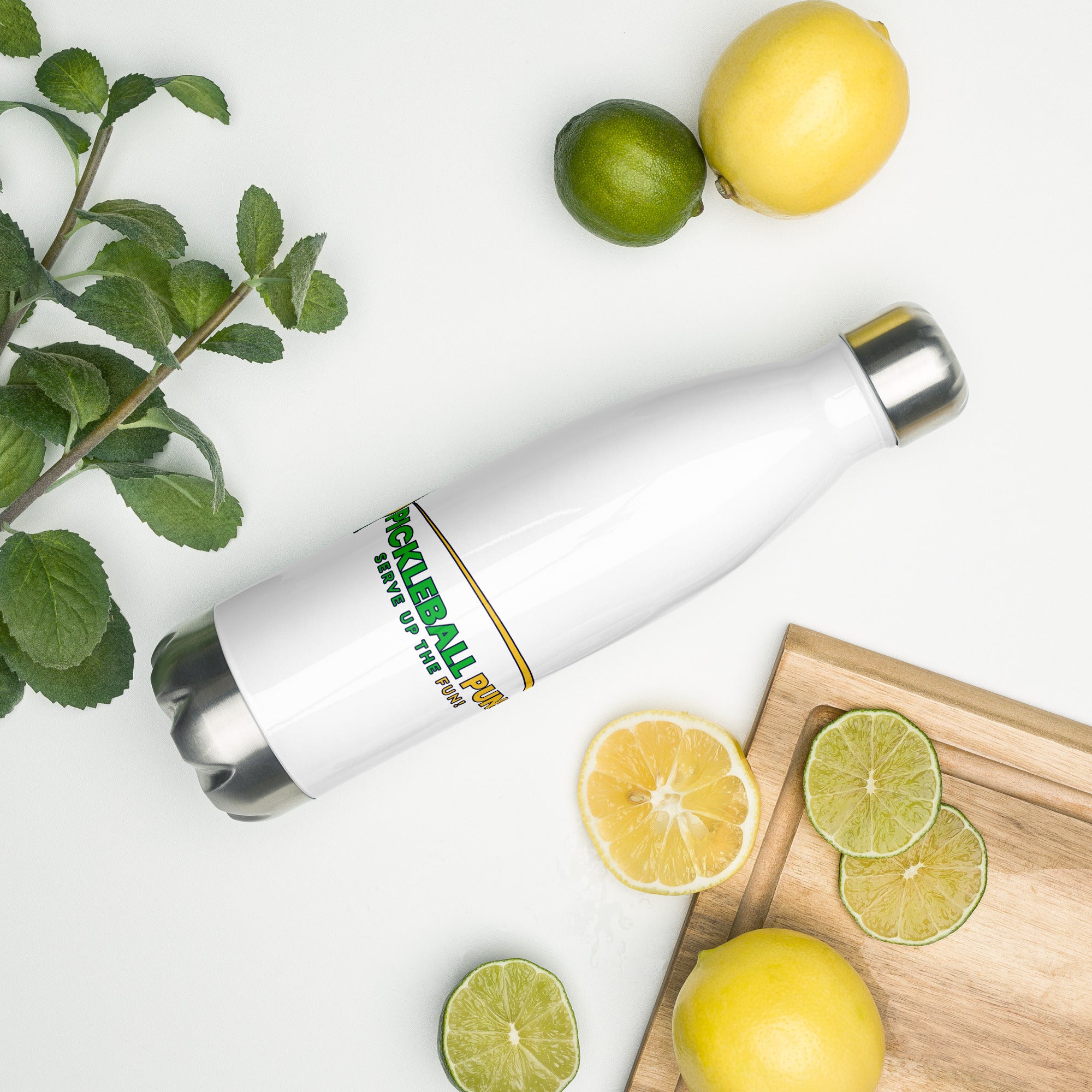 Stainless Steel Water Bottle - Pickleball Puns