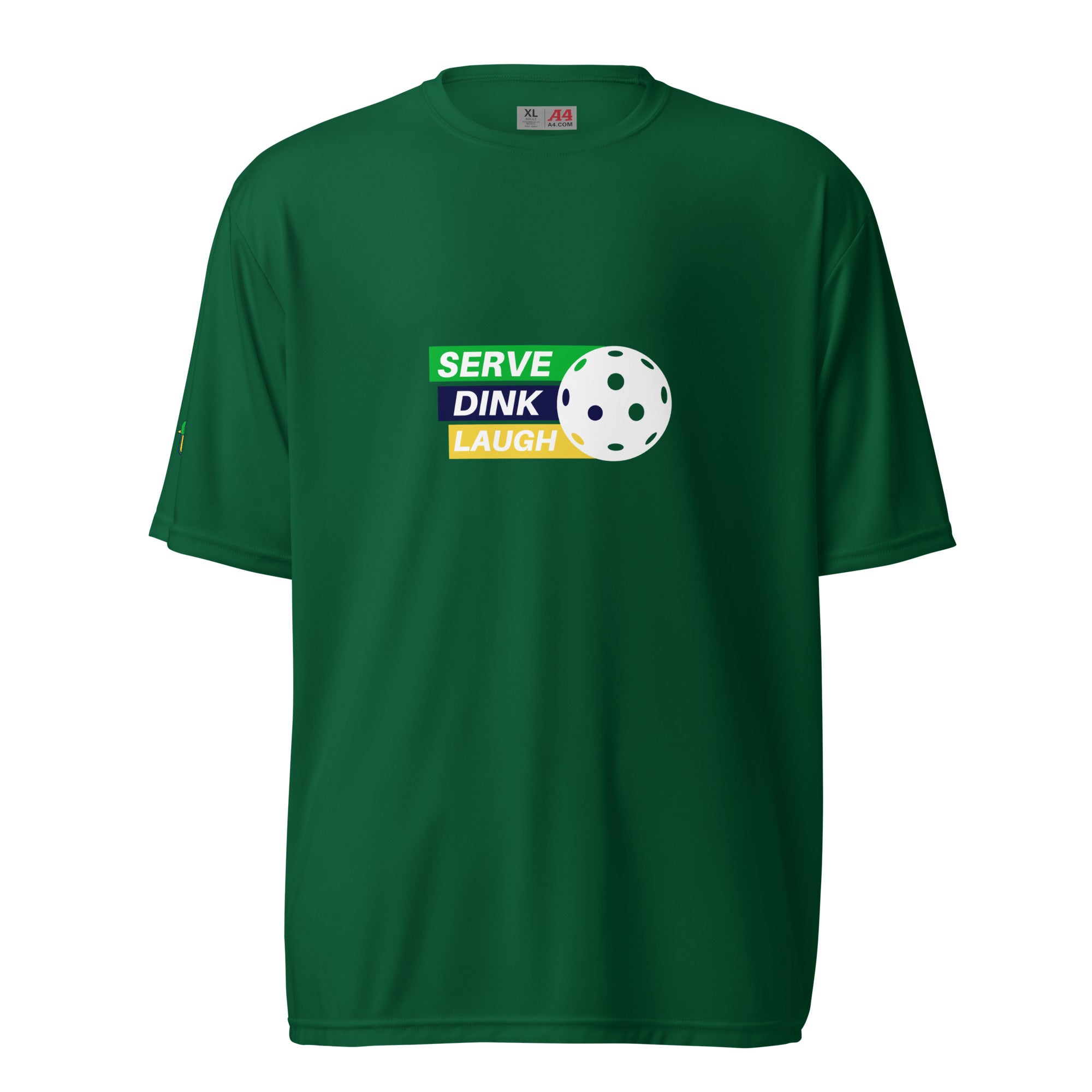 Serve Dink Laugh - Men's Performance Crew Neck T-Shirt - Pickleball Puns