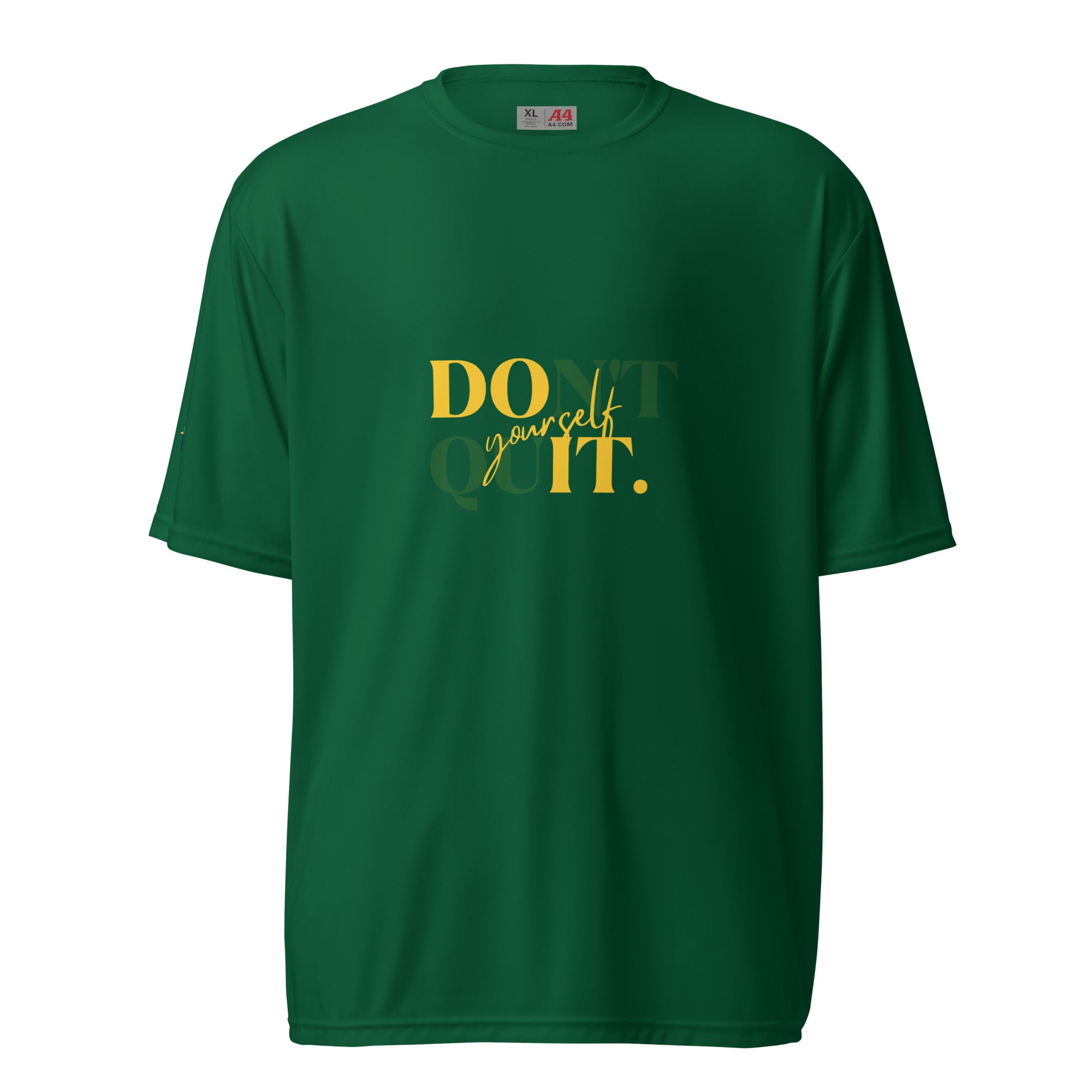 Don't Quit Yourself - Men's Performance Crew Neck T-Shirt - Yellow Design - Pickleball Puns