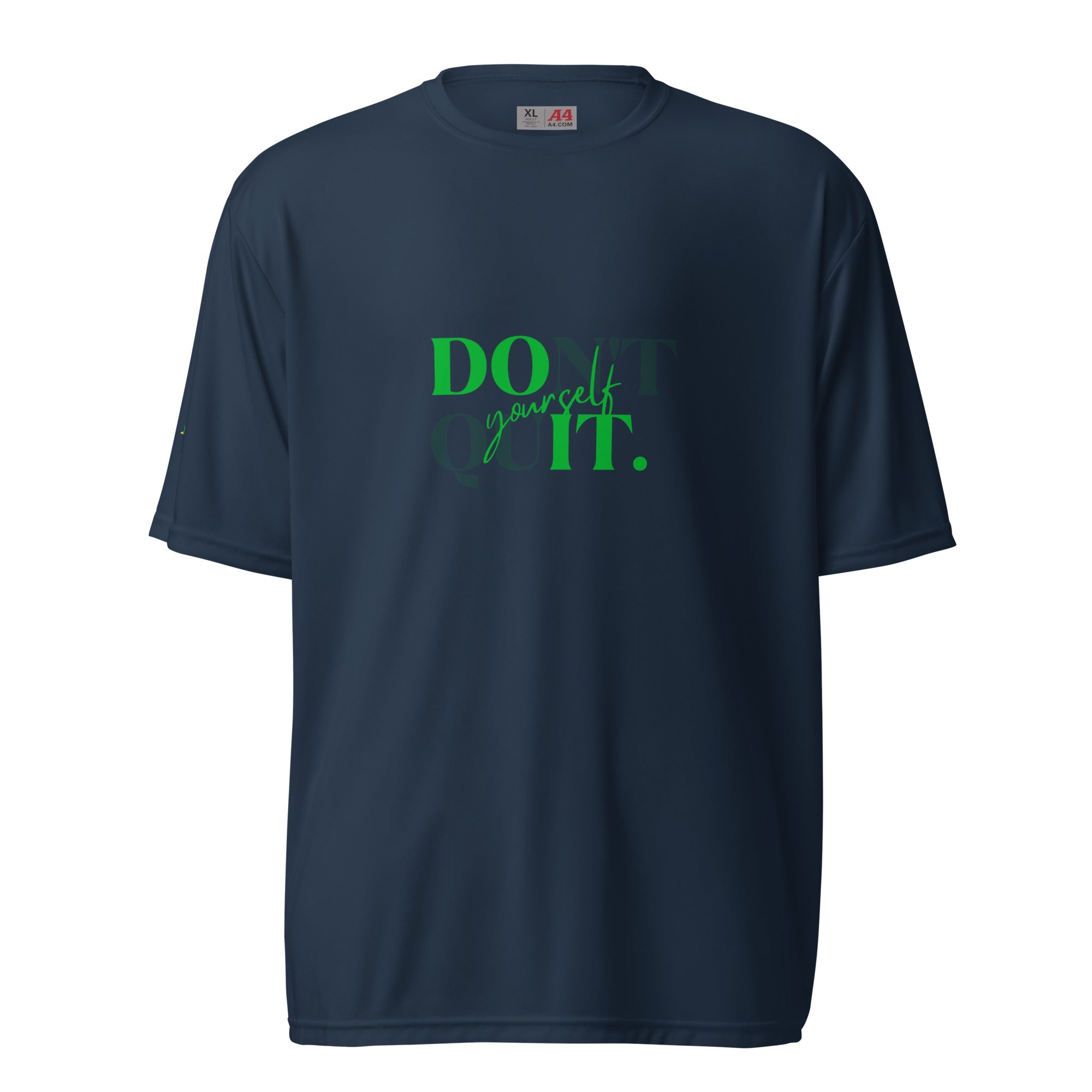 Don't Quit Yourself - Men's Performance Crew Neck T-Shirt - Green Design - Pickleball Puns