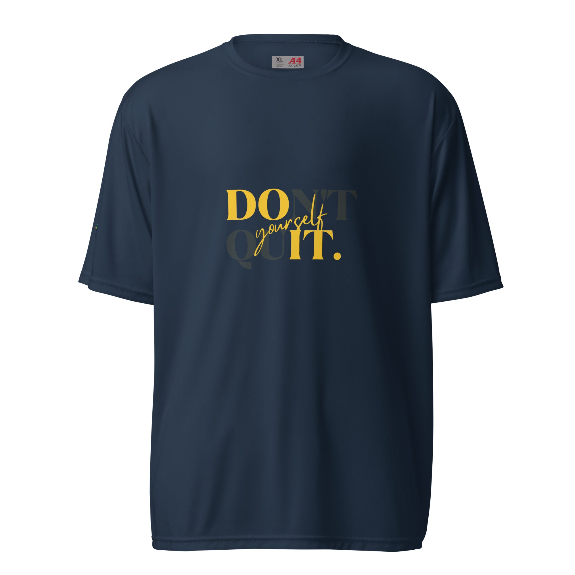 Don't Quit Yourself - Men's Performance Crew Neck T-Shirt - Yellow Design - Pickleball Puns