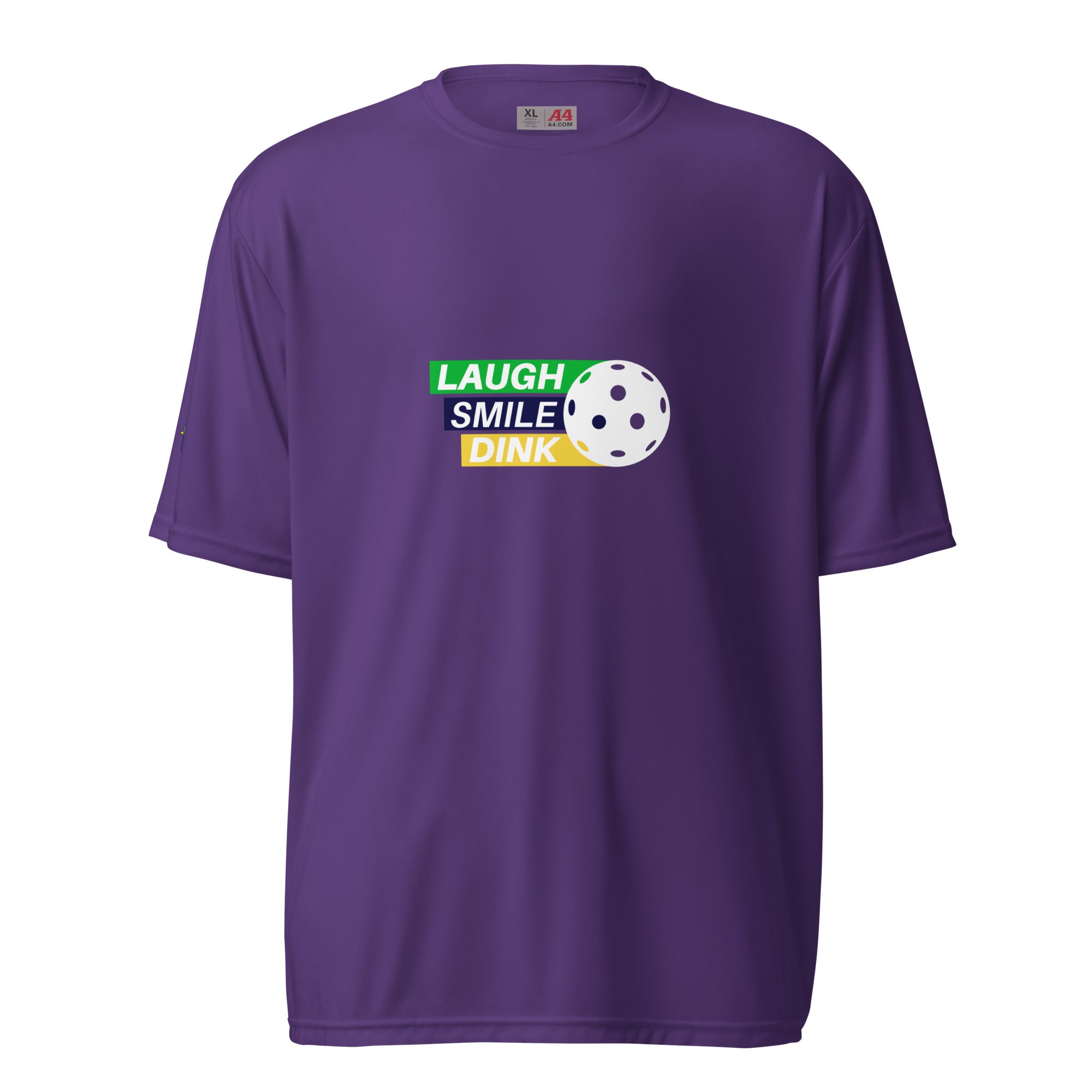 Laugh Smile Dink - Men's Performance Crew Neck T-Shirt - Pickleball Puns