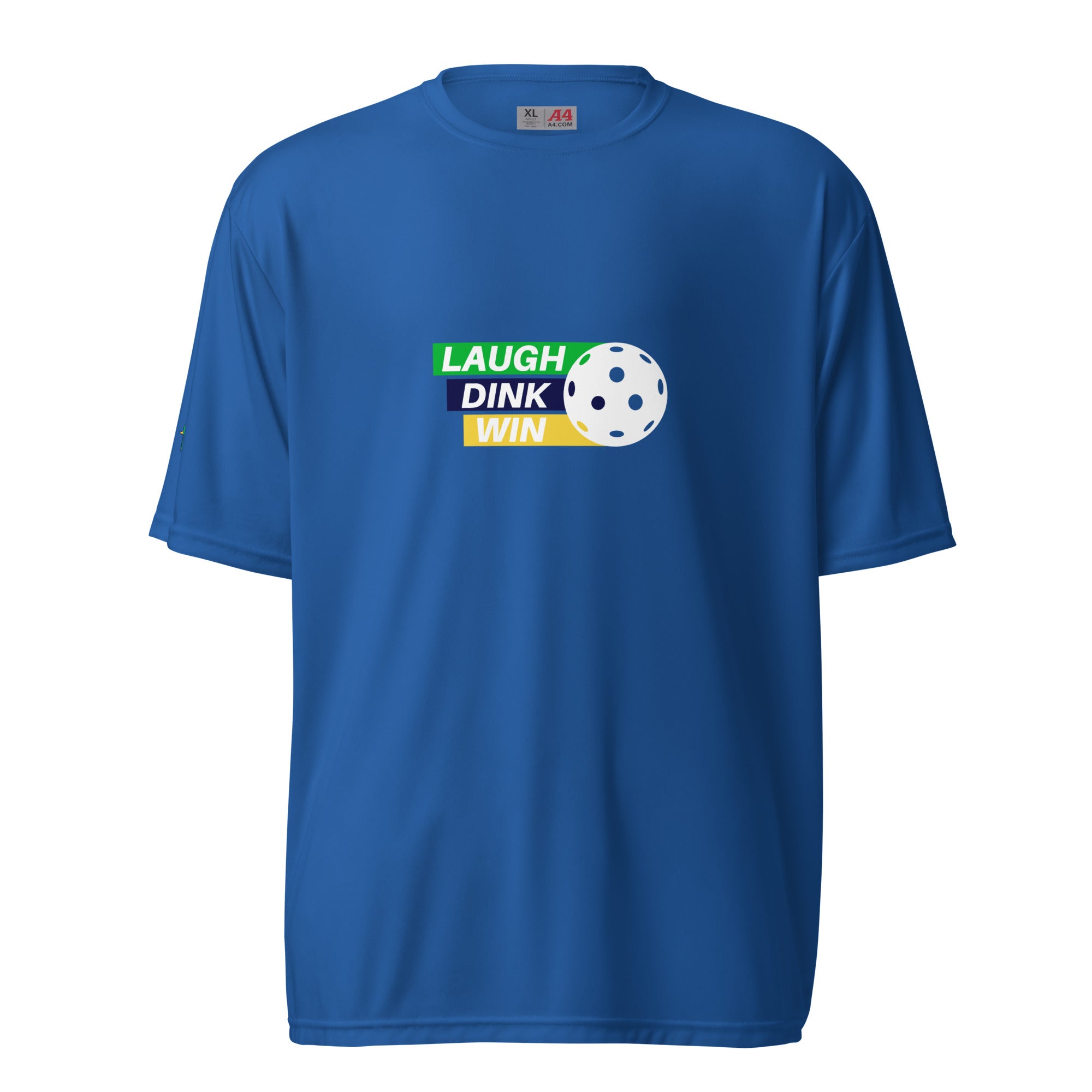 Laugh Dink Win - Men's Performance Crew Neck T-Shirt - Pickleball Puns