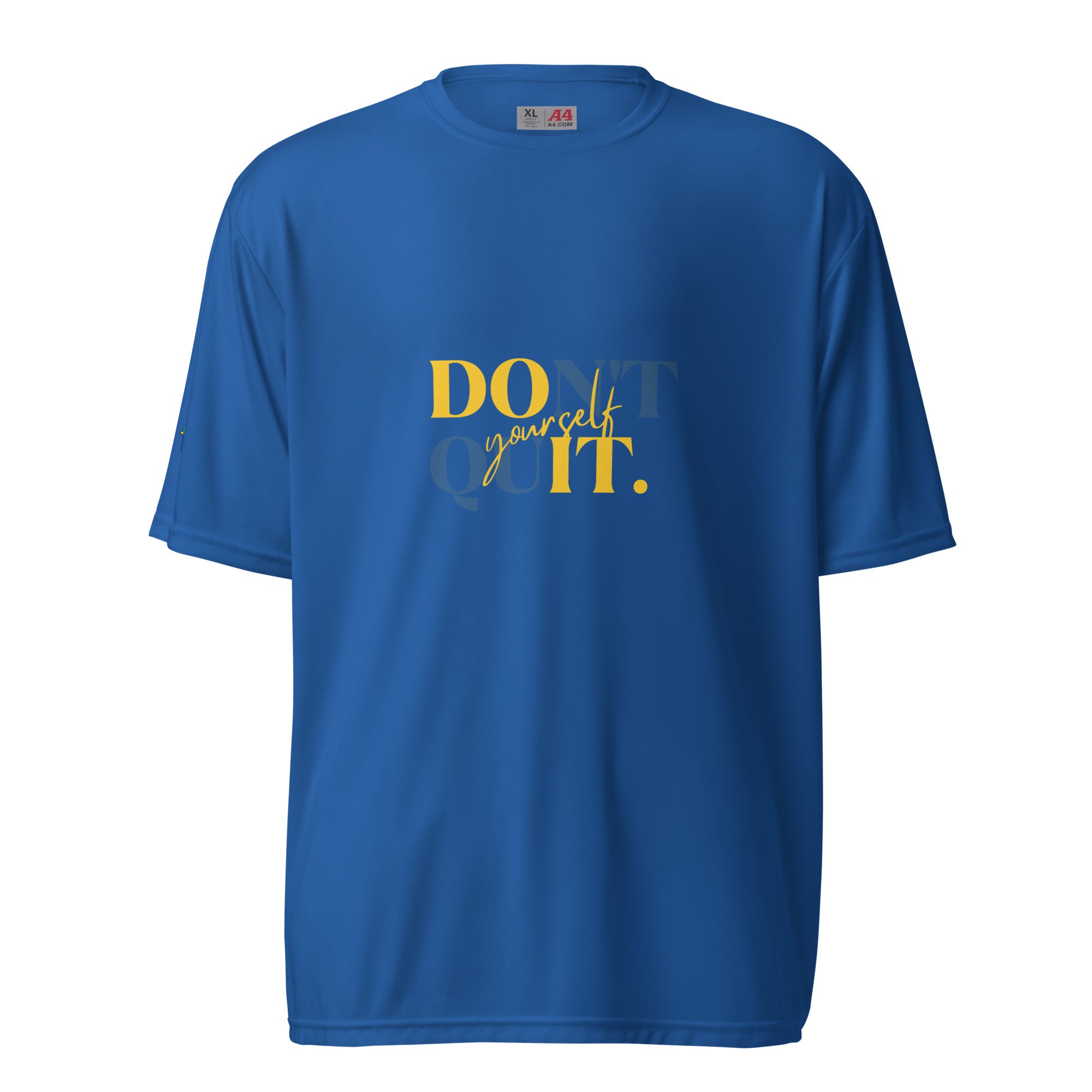 Don't Quit Yourself - Men's Performance Crew Neck T-Shirt - Yellow Design - Pickleball Puns