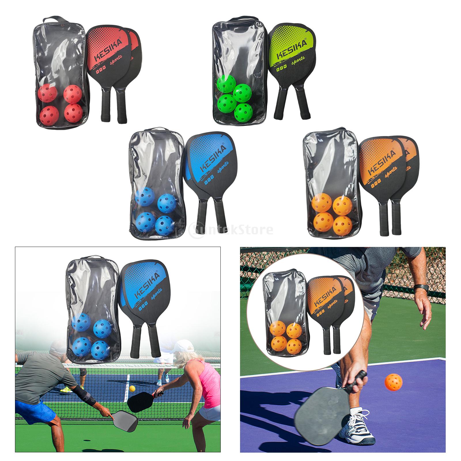 Pickleball Paddles Set Rackets Wood with 4 Balls Carry Bag - Pickleball Puns